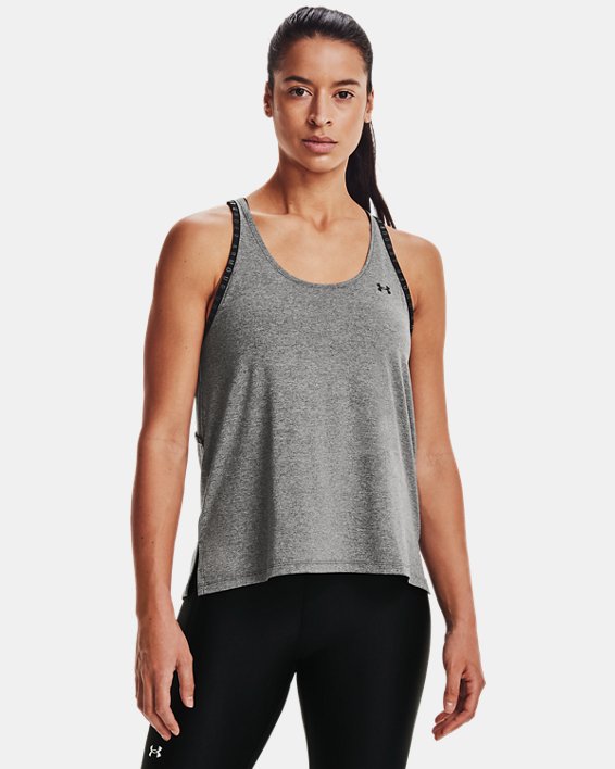 Women's UA Knockout Mesh Back Tank in Gray image number 1